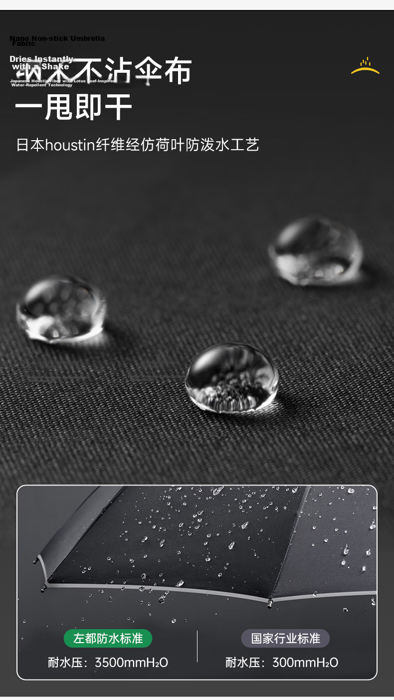 ZUODU Fully Automatic Umbrella, Three-Fold Large Size, Reinforced And Thickened, Durable Windproof Folding Umbrella, Dual-Use for Sunny And Rainy Days, Men's Reverse Black Umbrella 7