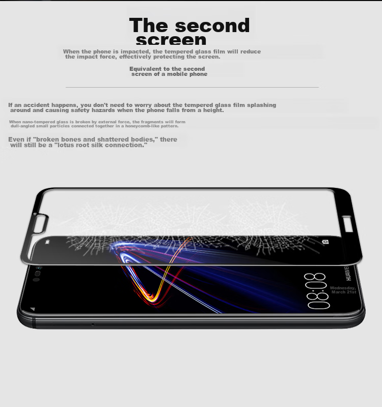 ESCASE Huawei Nova 4/5i/6se Tempered Glass Screen Protector Full Coverage All-Glass No White Edge for Nova 4/5i/6se Universal High Definition Clear 11