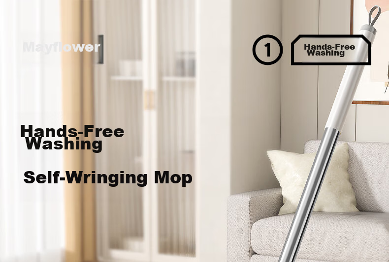 Wuyuehua Wide Mop, 55CM Wide X 138CM Long, 1 Cloth, No Hand Washing Required, Self-Wringing, Card Lock, Self-Tightening Water Mop for Home Use, Extra Large Mop Head 1