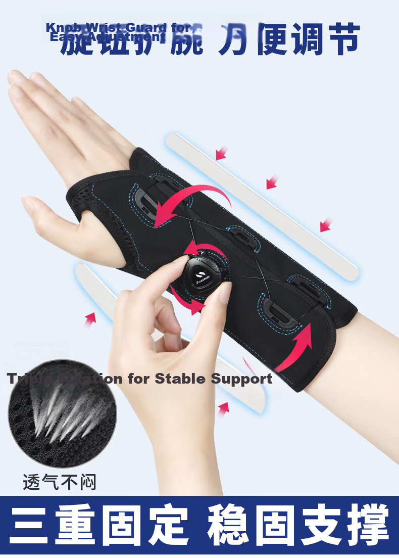 NAILEKESI N Medical Rotary Knob Wrist Brace Joint Fixation Support for Sprains, Wrist Strain Pain, Radius Fracture, Tendonitis Protection for Left Hand 1