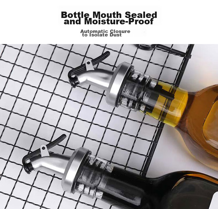 Baijie Glass Oil Bottle Set 500ml*2 Dustproof Leakproof Kitchen Condiment Soy Sauce Oil Dispenser Bottles 9