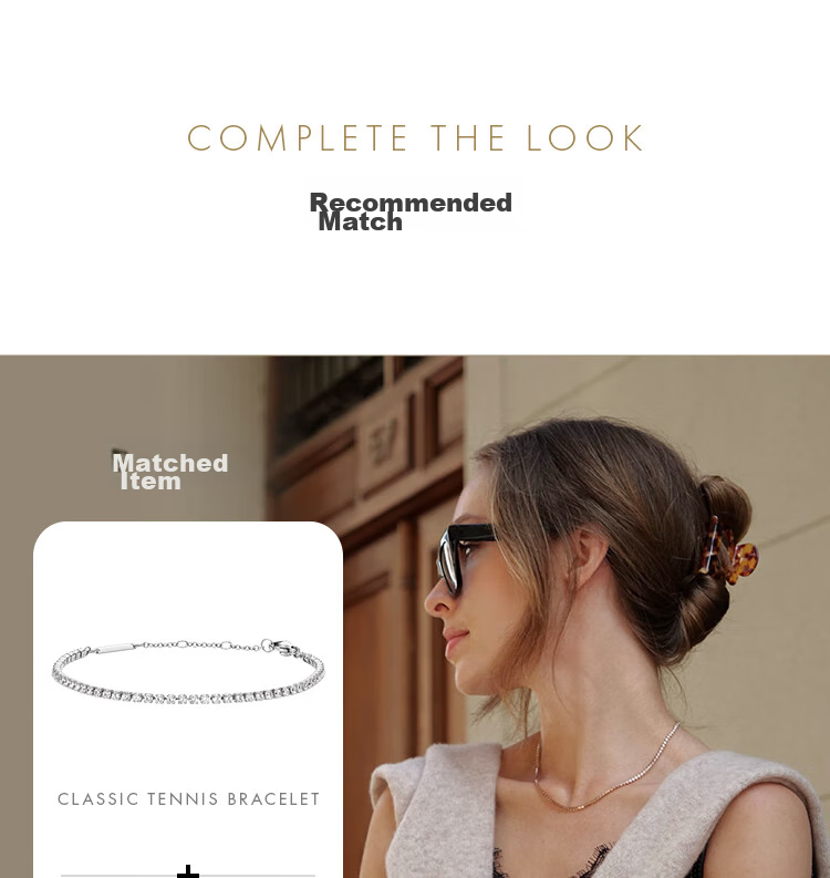 DanielWellington DW Necklace for Women, Starlight Tennis Moonlight Silver Collarbone Chain DW389 Birthday Gift for Girls 9