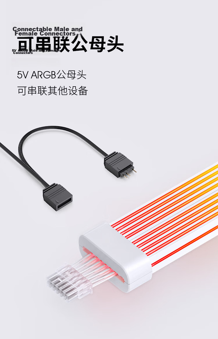 JONSBO Rainbow Bridge DY-2, 12+4pin Graphics Card RGB Cable (12VHPWR Graphics Card Illuminated Extension Cord/5V ARGB Synchronized Lighting), JONSBO 7
