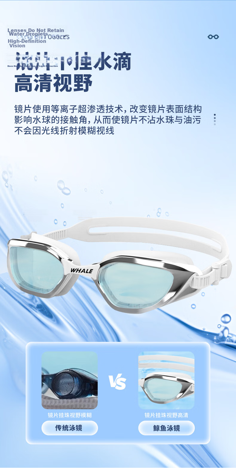 SPRING SWHALE Professional Adult Swimming Goggles for Men And Women, Long-Lasting Anti-Fog Waterproof Eye Protection, Prescription Available for Myopia, Swimming Glasses 19