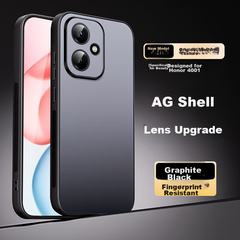 Shangsu Compatible with Honor 400 Phone Case Huawei Honor 400 Protective Cover AG Matte Lens Full Coverage Shockproof HUAWEI Solid Color Simple Business Unisex Case Graphite Black