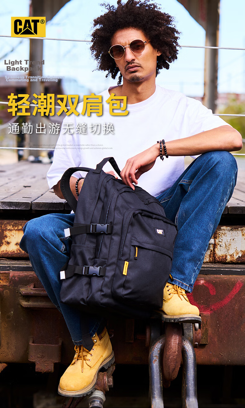 CAT 15-inch Laptop Backpack Large Capacity Travel Outdoor Student School Bag Black 84711 2