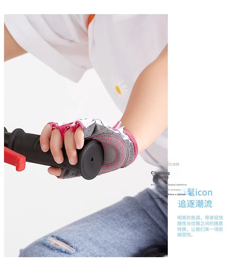 Ousen Kids Cycling Gloves Sports Non-Slip Half-Finger Cartoon Outdoor Bicycle Climbing Gloves for Boys and Girls 16
