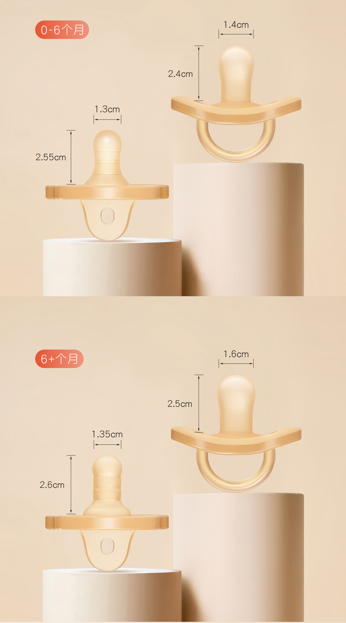 Shixi Soothing Pacifier 0-3-6 Months Anti-Colic Newborn Daily Use Round Head Full Silicone Ultra-Light Air Model 18
