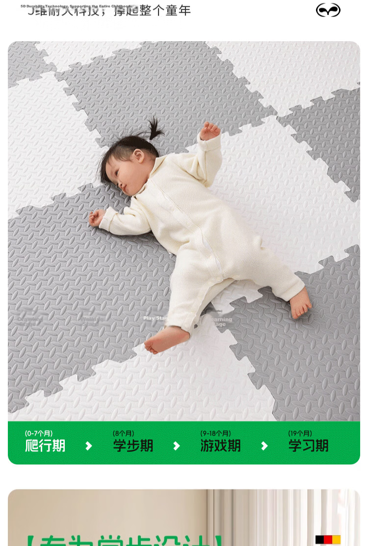 Zichen Foam Floor Mat, Baby Crawling Pad, Anti-Fall Mat, Thickened Spliced Crawling Mat, Living Room Home Use Play Mat 18