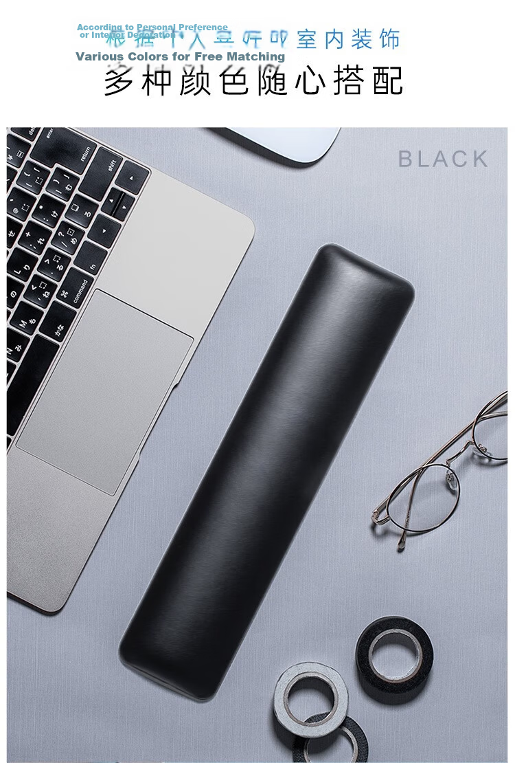 SANWA Ergonomic Keyboard Wrist Rest Mechanical Keyboard Wrist Support Office Gaming Soft Jelly Silicone Washable Non-Slip GTOK8 Black L 450mm 13