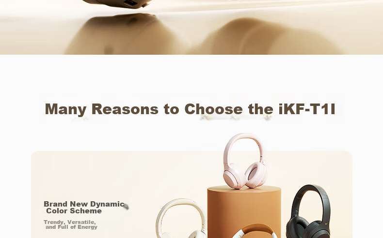 IKF T1 Max Active Noise Cancelling Headphones Bluetooth 2026 New Model Bluetooth 6.0 Wireless Wired HIFI Sound Quality Gaming Low Latency Ultra-Long Battery Life Cloud Rock White 7