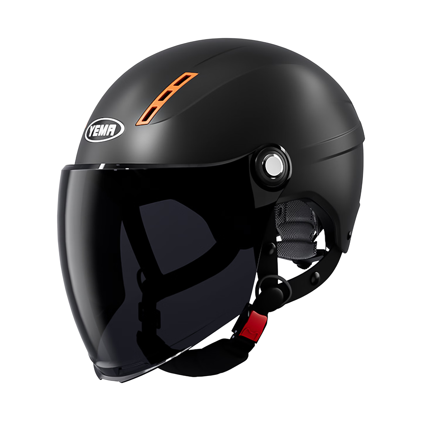 YEMA 3C Certified 359S Electric Motorcycle Helmet for Men And Women, Summer Sun Protection Lightweight Half Helmet for Scooters Safety Helmet, Summer One Size Fits All, Pia Black + Long Tea-Colored Visor