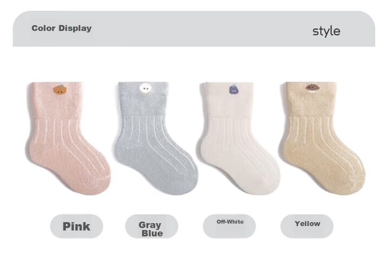 Aibao Baby Socks Spring and Autumn Newborn Socks Baby Mid-calf Cotton Socks Children's Socks Foot Covers 4 Pairs XS Size S398 10