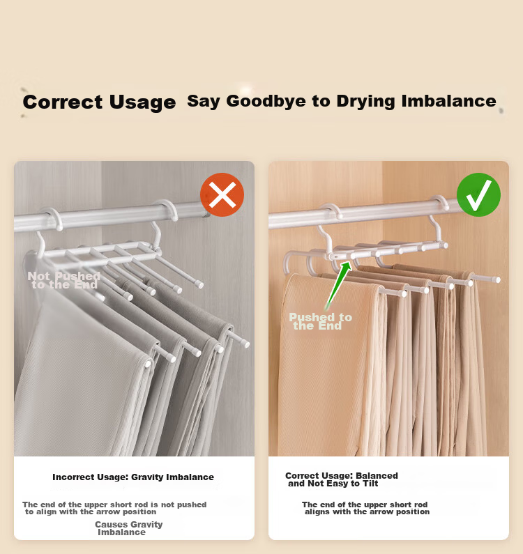 JD Original Multifunctional Folding Pants Hanger, Premium Gray, for Home Wardrobe, Seamless Multi-Layer Hanging Pants, Clothes Rack Storage Organizer 7