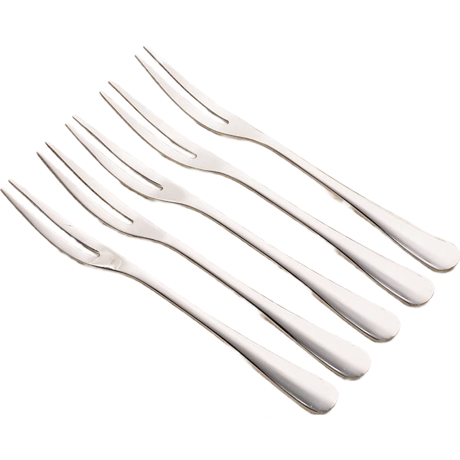 Guangyi Stainless Steel Fruit Fork 5-Pack Cake Fork Dessert Mooncake Fork Appetizer Fork Household Restaurant Small Fork GY7531