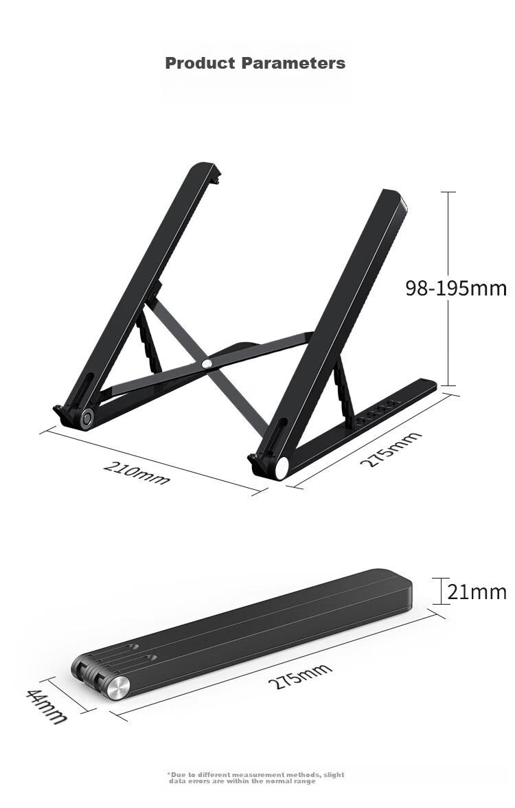 HAILE Laptop Stand Cooling Rack Portable Foldable Five-Level Adjustable AC-4H Black 13