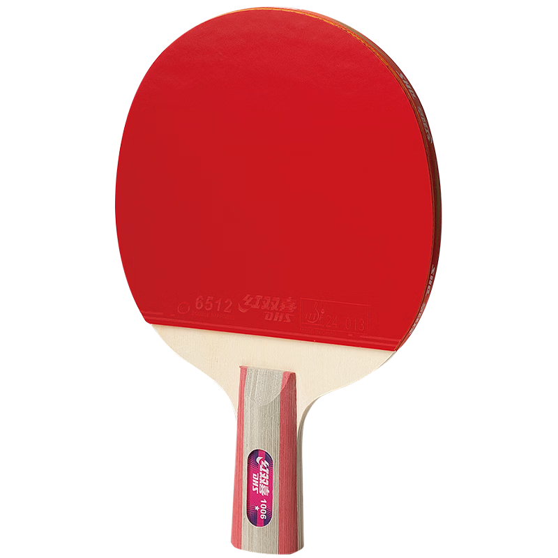 DHS Table Tennis Racket, One-Star Straight Handle, Single Racket F1006, with Racket Case