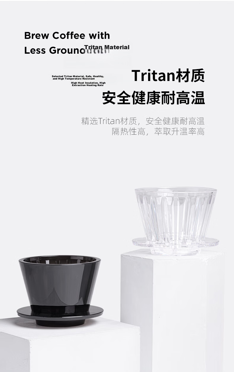 Timemore Ice Gaze B75 Pour Over Coffee Filter Cup Cake Filter Cup Flat Bottom Filter Cup Home Coffee Utensils 12