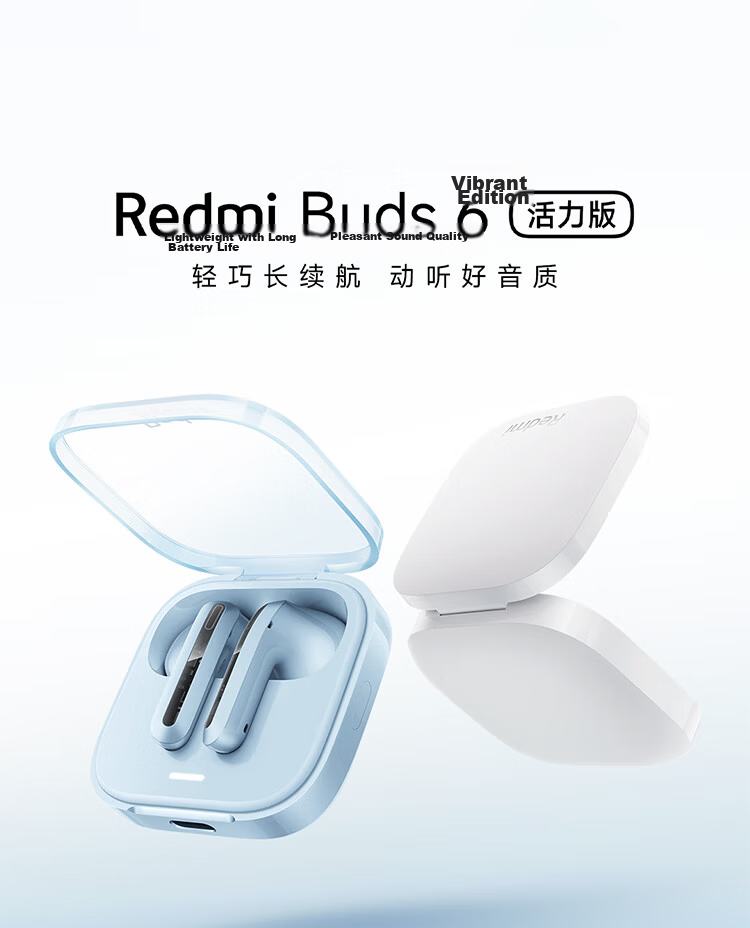 MI Redmi Buds 6 Vitality Edition Bluetooth Earphones 30-Hour Battery Life Compatible with Android and Apple Phones Blue 2