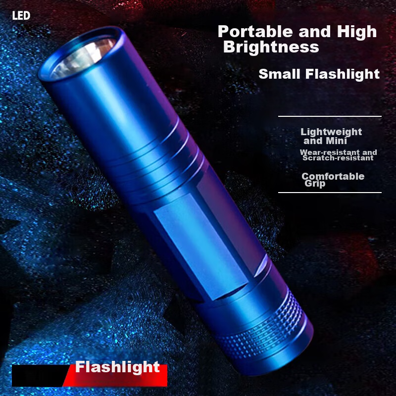 BWNK Aluminum Alloy Splash-Proof No.5 High Brightness Portable Flashlight Gift Box Set Blue
