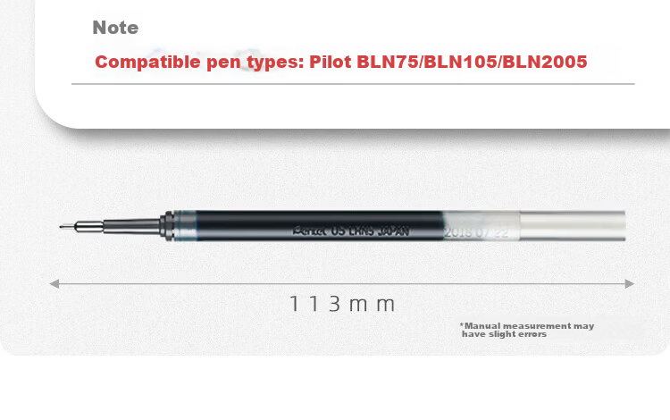 Pentel 0.5mm Quick-Drying Gel Pen Refill (Compatible with BLN75TL) XLRN5TL Blue 10-Pack 6