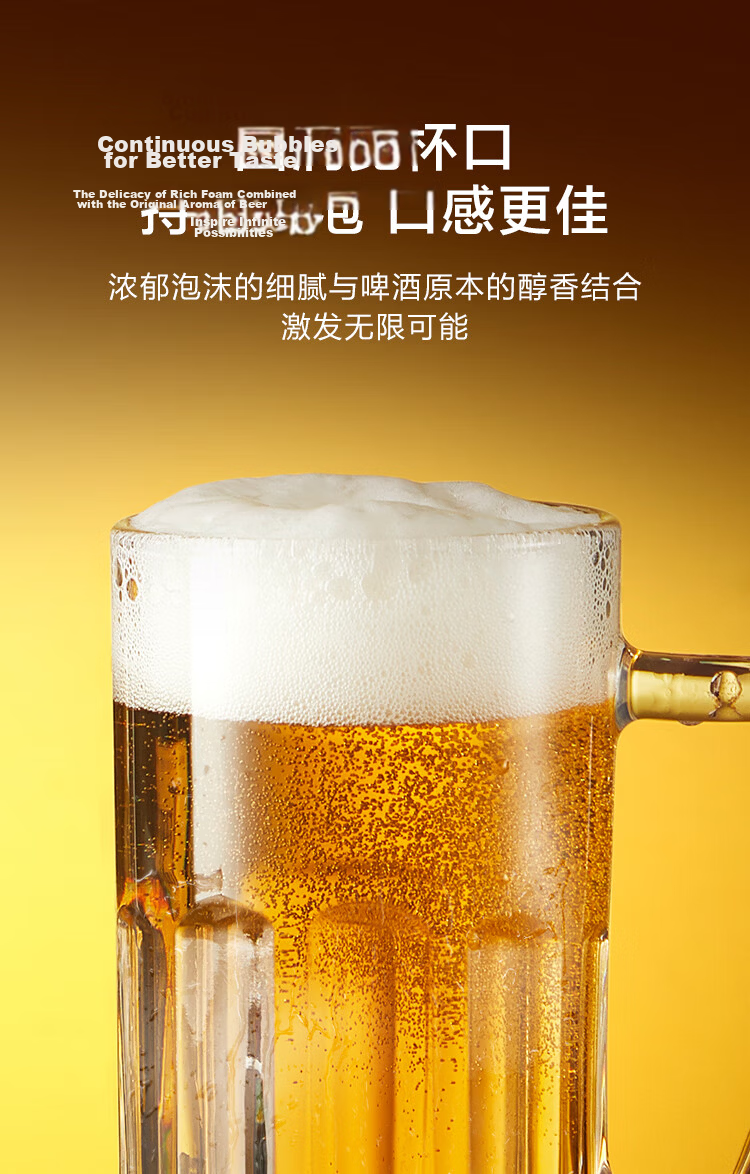 JD Jingzao Large Handle Beer Mug Craft Nordic Style Beverage Ice Cup 550ml Set of 2 8