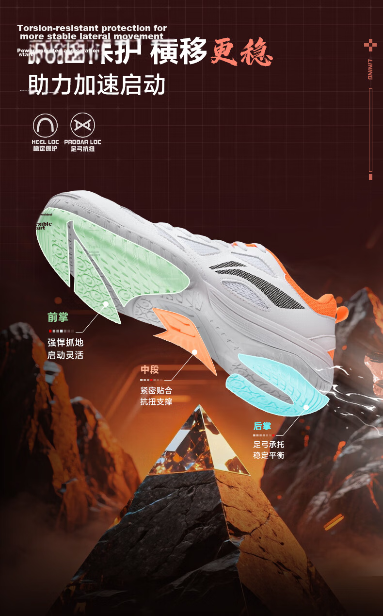 Li-Ning Table Tennis Shoes for Men And Women, Wang Chuqin Fan Edition, National Team Style, Non-Slip, Shock-Absorbing, Wear-Resistant, Training Sports Shoes 4