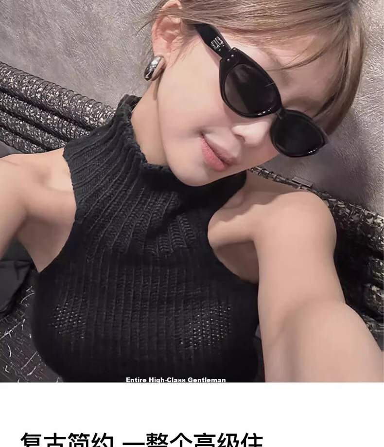 Boshide Cat Eye Sunglasses GM High-End Black Frame Gray Lens Sunglasses for Men and Women 9
