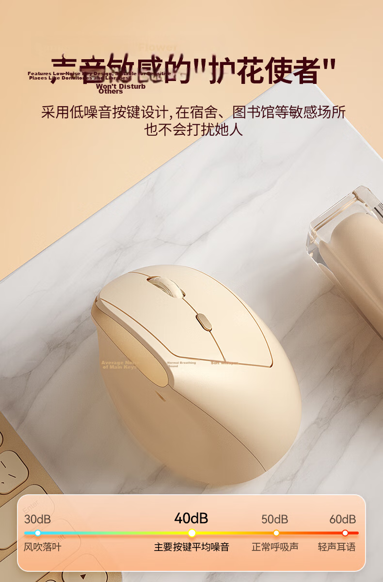 B.O.W Hangshi MD190mini Wireless Bluetooth Dual-Mode Office Mouse Ergonomic Vertical Mouse for Small to Medium Hands Compatible with Tablet Laptop Desktop Gray Black 8