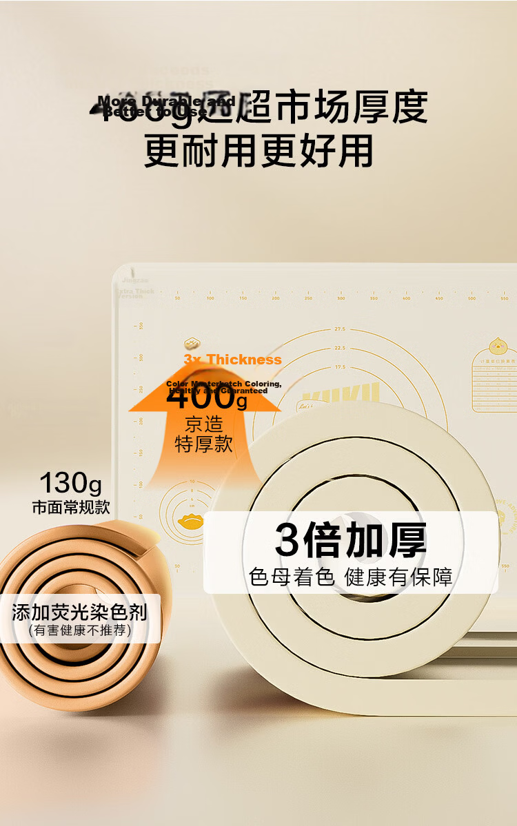 JD Original Dough Kneading Mat, Thickened Baking Silicone Mat with New National Standard, 99.9% Antibacterial Rate [80*60] 7