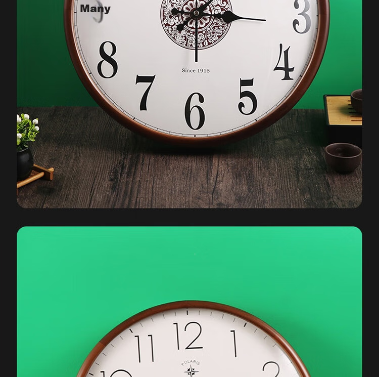 POLARIS Wall Clock Living Room Clock Minimalist New Chinese Style Creative Home Quartz Clock 40cm Quartz Model 23