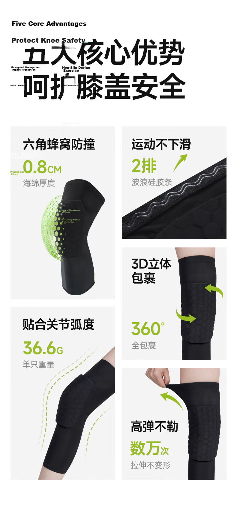 Nailikes Sports Kids Knee Pads Goalkeeper Basketball Soccer Honeycomb Impact Protection Training Leg Guards Summer Lightweight Anti-Fall 1