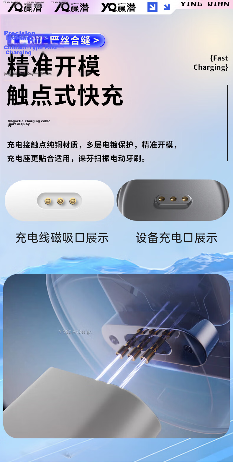 Yingqian Compatible with Xiaomi Electric Toothbrush Charger Base T301/T302/MES605/MES608, Wireless Inductive Charging Cable Accessory 5
