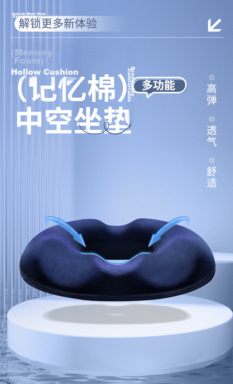 Digalun Hemorrhoid Cushion Office Memory Foam Tailbone Seat Cushion for Post-Anal Fistula Surgery Men and Women Home Car Seat Pad 1
