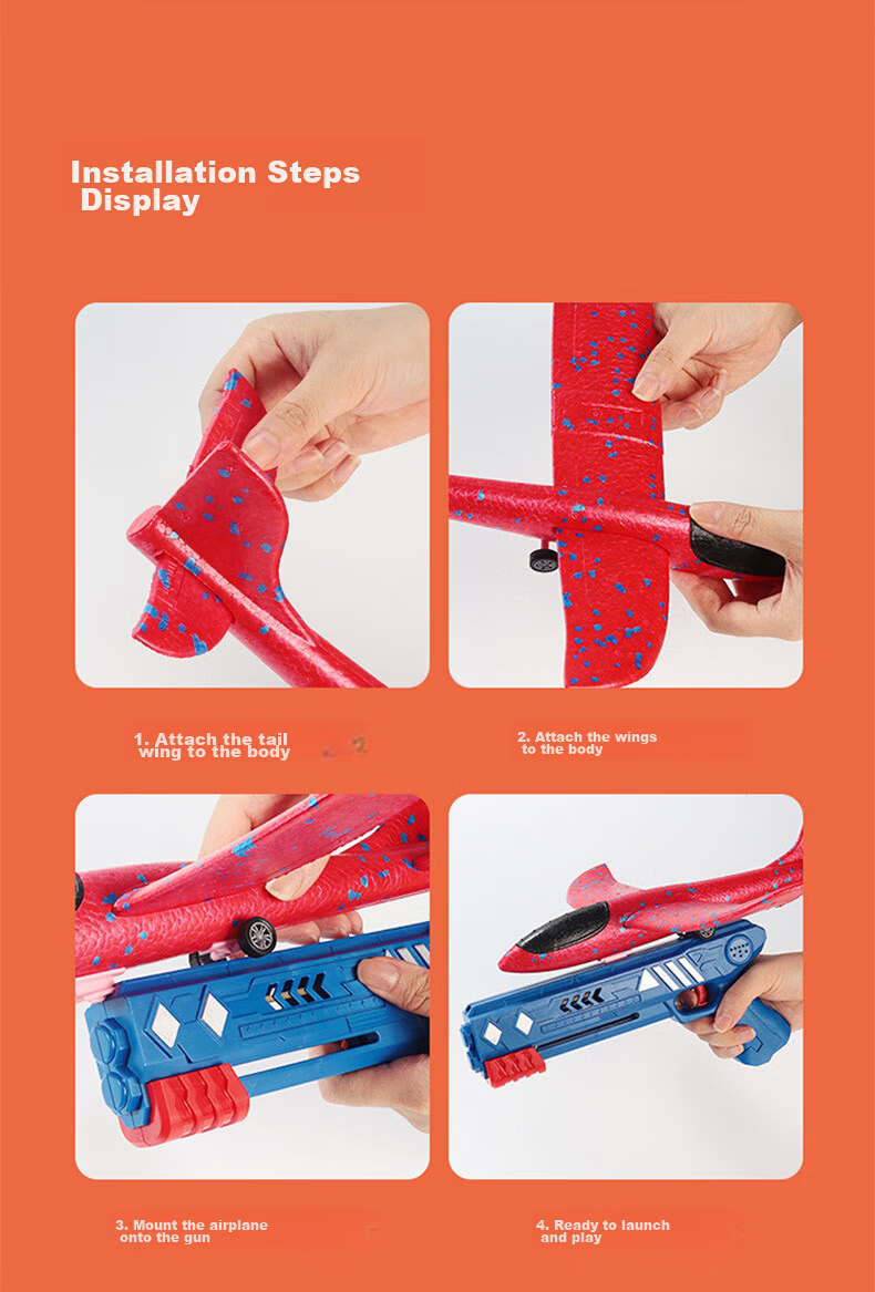 Babamama Children's Foam Glider Toy, Handheld Flying Model, Outdoor Camping Glider, for Boys Aged 3-6, New Year Gift 13