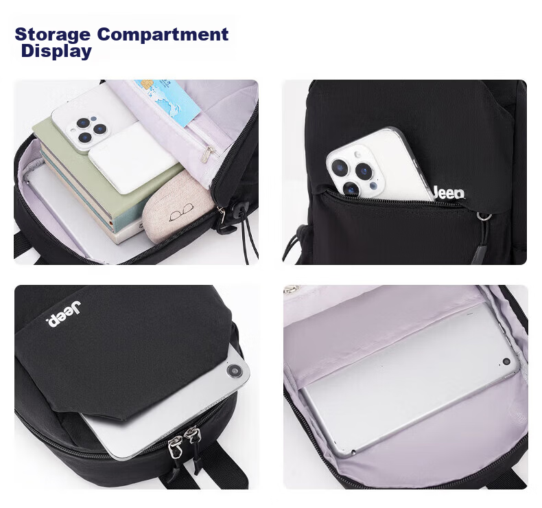 JEEP Men's Backpack Crossbody Shoulder Bag Large Capacity Commuter Multifunctional Outdoor Hiking Lightweight Cycling Small Backpack 7