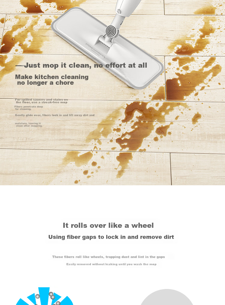 Deerma Lazy Mop Household Floor Spray Mop Flat Washing and Wringing Integrated Spray Mop TB500 15