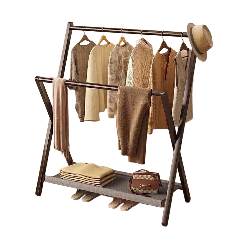 Hakkai Bird Bedroom Floor Standing Coat Rack Foldable Minimalist Space-Saving Storage Rack
