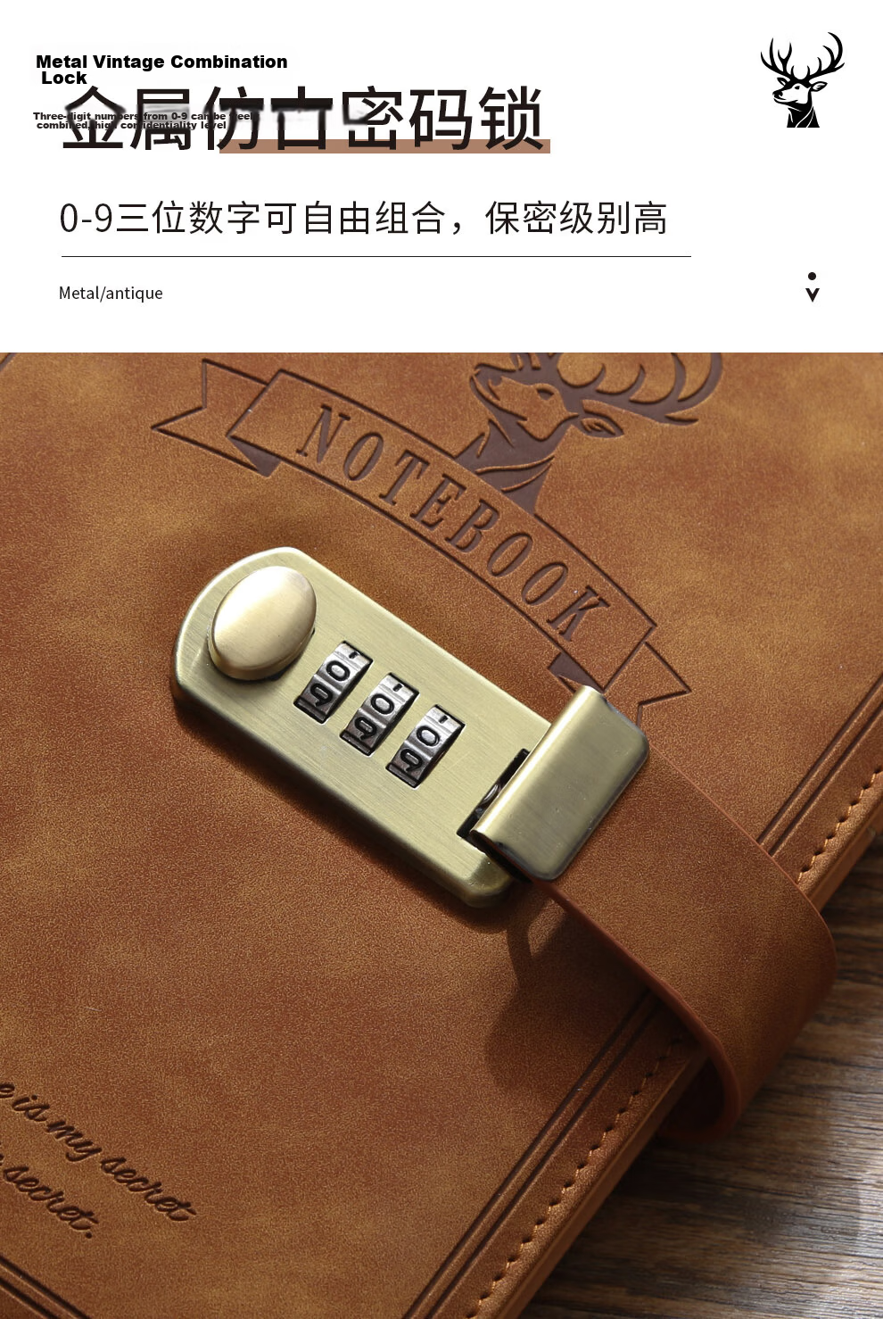 Faramon Vintage Lockable Creative Diary Notebook Simple A5 Thickened Journal Student Stationery Red 5