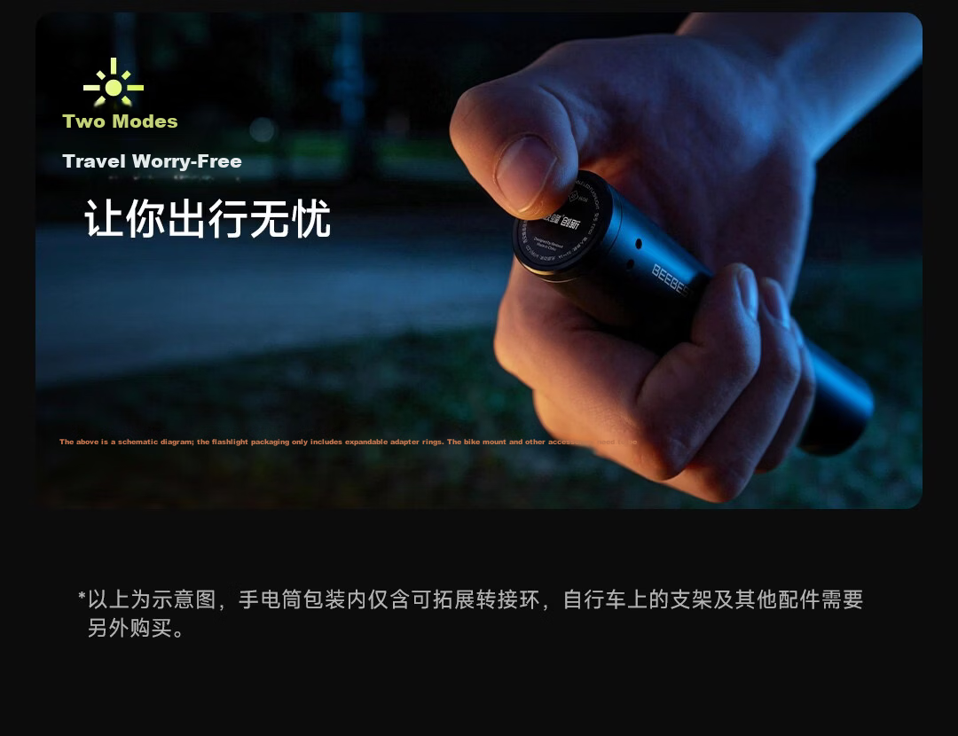 BeeBest High-Power Zoom Flashlight JD Self-Operated Outdoor Lighting Camping Portable Rechargeable Super Bright Long-Range Waterproof Single Unit 15