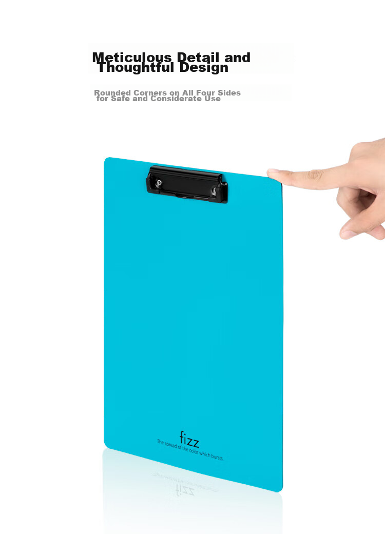 Fizz High-Quality A4 Thickened PP Writing Clipboard/Desk Pad/Hard File Folder/Office Supplies/Student Stationery Sky Blue A6383 7