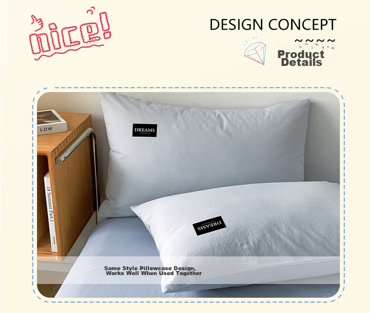 MUJI 100% Cotton Four-Piece Bedding Set, Pure Cotton, Extra Large Bed Sheet and Duvet Cover, 220x240cm, Fits 1.8/2.0m Bed 13