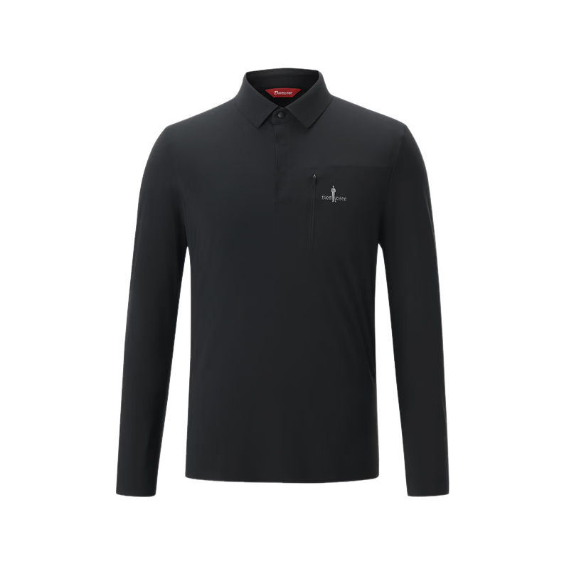 Biyinlefen [Lingan T] 2026 Spring New Men's Outdoor Sun Protection Cooling Stretch Casual Commuter Long Sleeve Polo Shirt