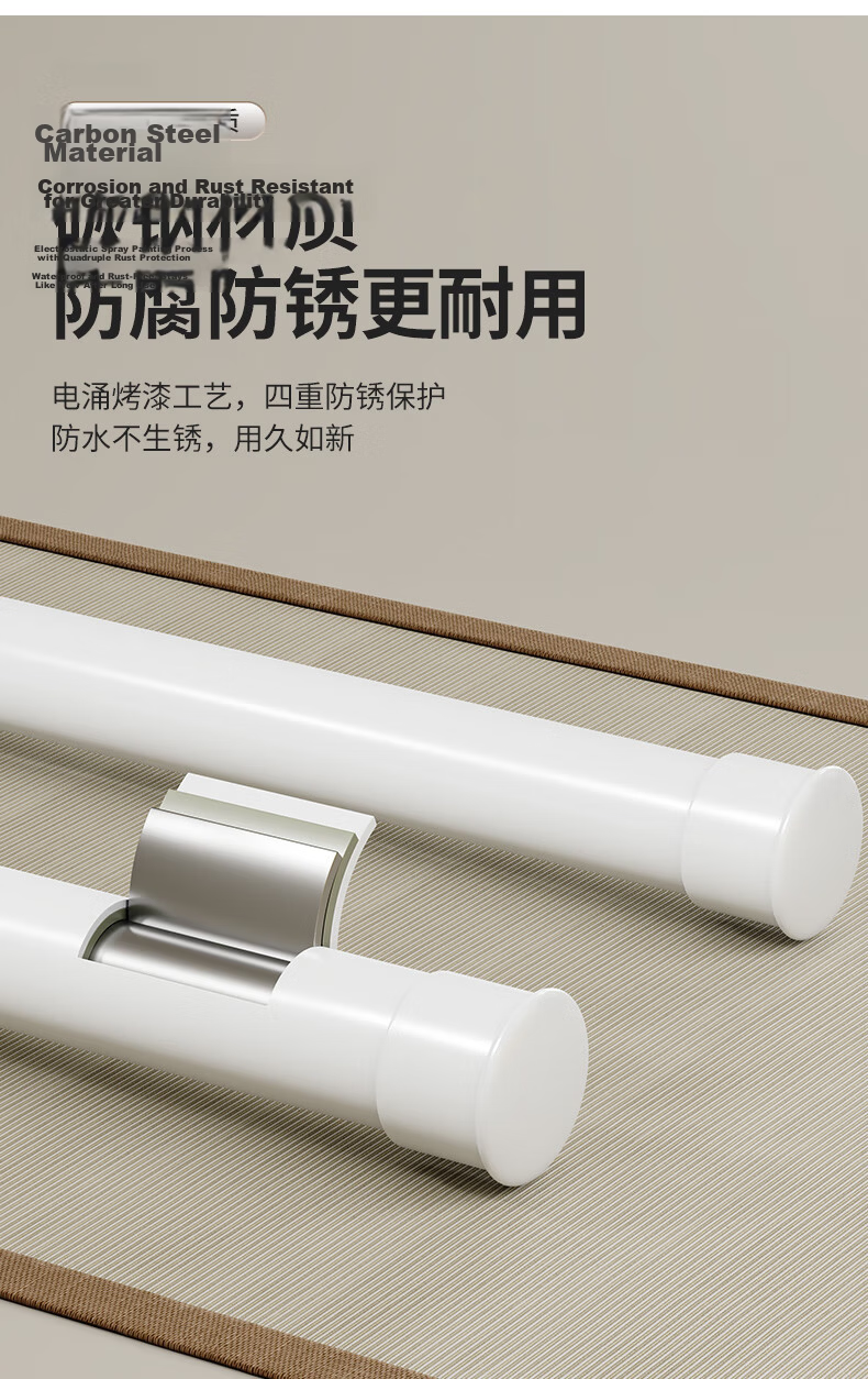 Yicainianhua Floor-Standing Double-Rod Folding Clothes Drying Rack, Balcony Clothes Hanger, Living Room Clothes Drying Rack, 4250BK 8