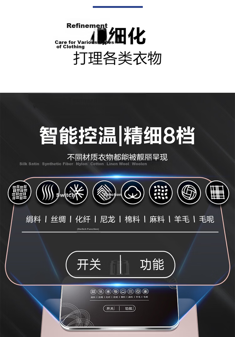 Haier Vertical Garment Steamer 35g Steam Output 2.4L Water Tank Dual Rod Handheld Iron High Power Steamer HY-GSS2408G 16