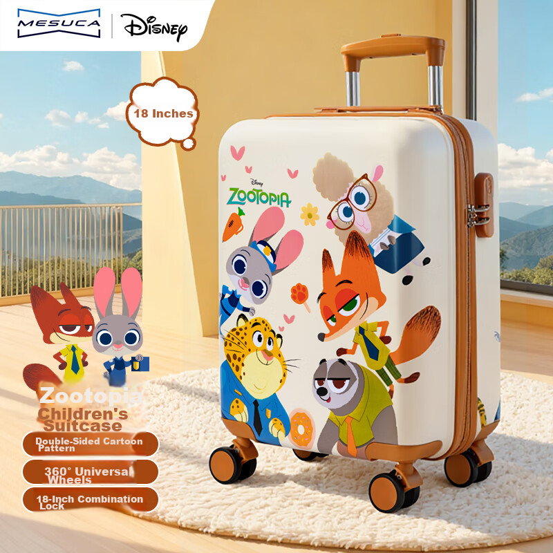 Mascot x Disney Kids Luggage 18-inch Zootopia Boys Girls Travel Suitcase Birthday Gift