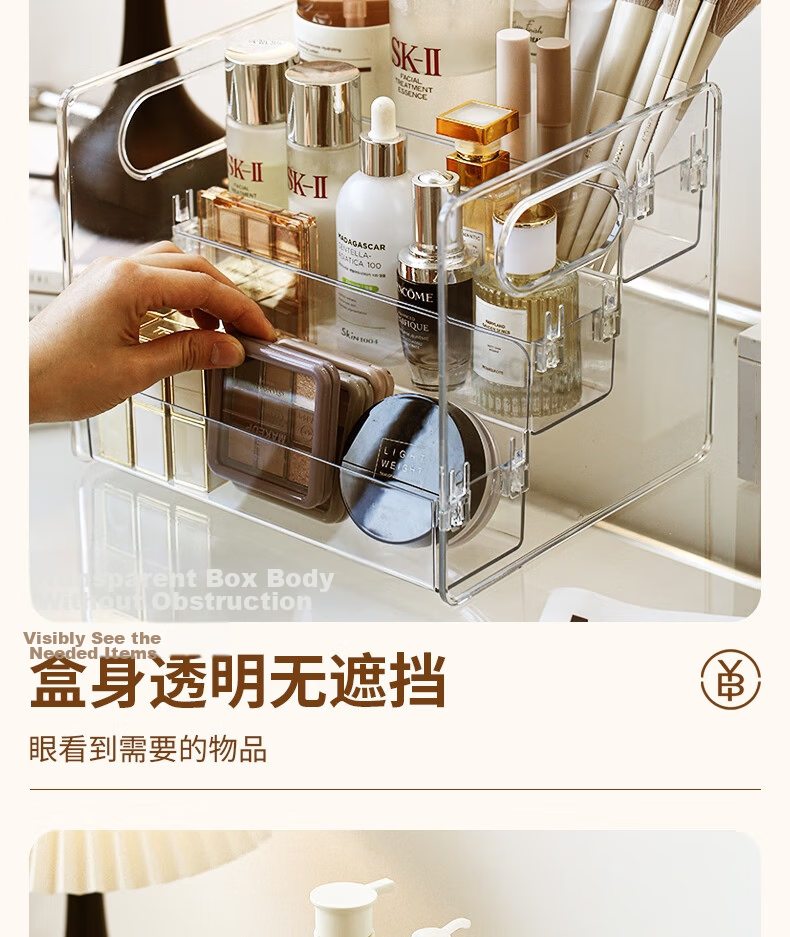 Bing Optimization Transparent Acrylic Cosmetic Storage Box Desktop Vanity Organizer Staircase Perfume Rack 7