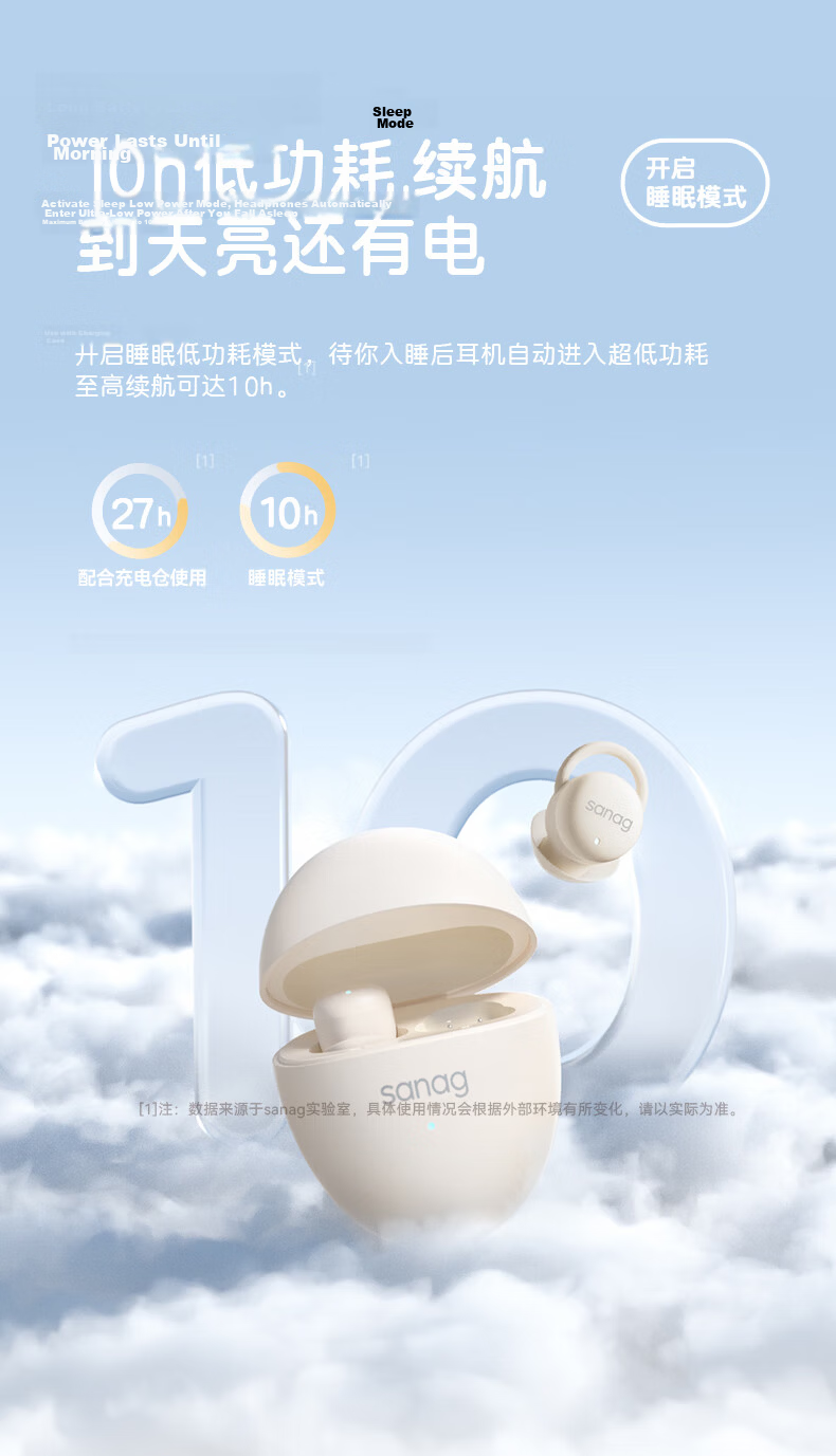 SANAG Sena J20S Mini Ultra-thin Sleep Bluetooth In-ear Wireless Earbuds Noise Cancelling Sleep Earplugs Invisible Black 15