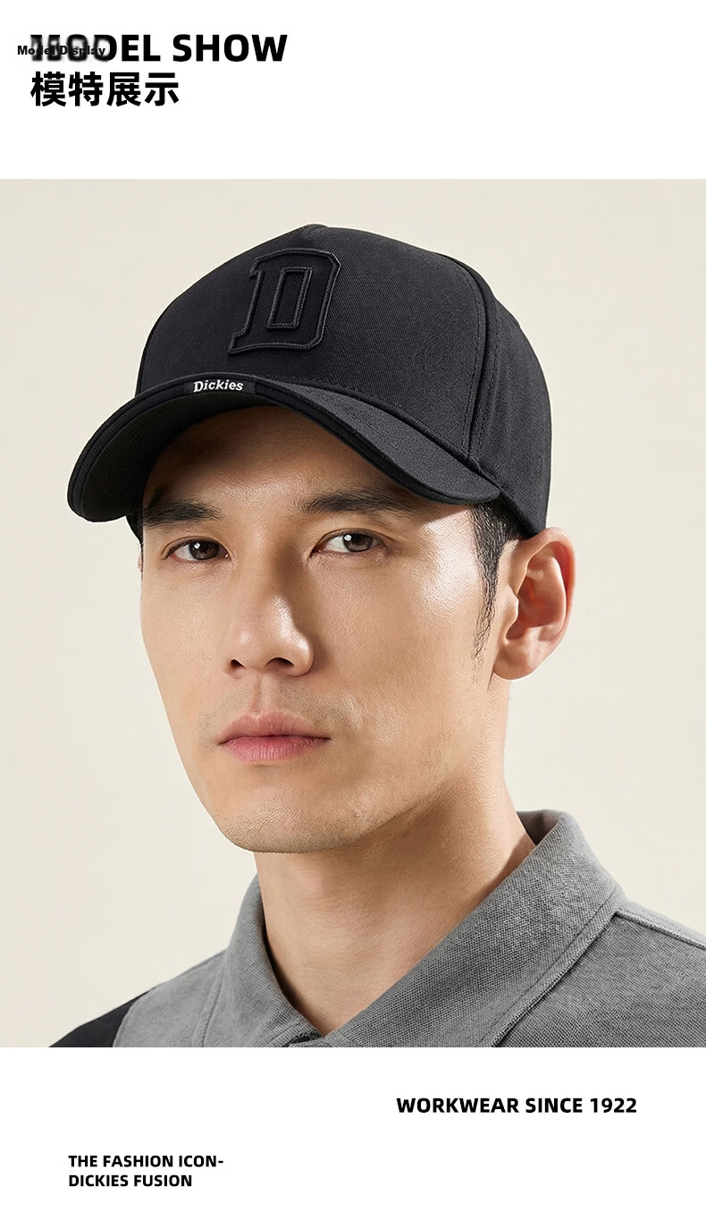Dickies Lightweight Breathable Baseball Cap Men Sunshade Slim Face Soft Top Pure Cotton Sun Protection Outdoor Duckbill Hat Women Dark Gray 17
