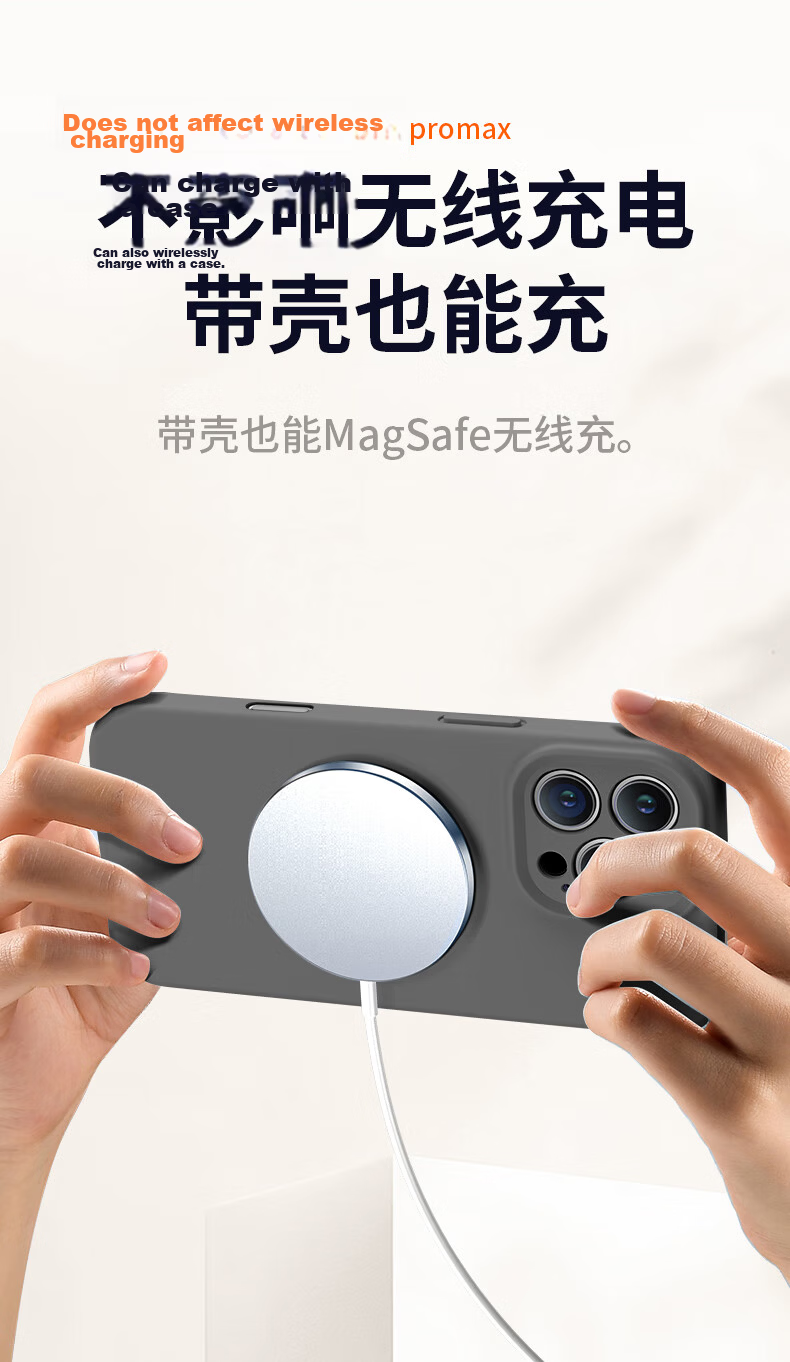 Nai Xiaoya Apple iPhone 16 Pro Max Case, Full-Coverage Lens Protection, Liquid Silicone Ultra-Thin Shockproof Soft Cover, Simple Style for Men and Women, Graphite Gray 19